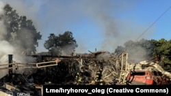 Село в Сумской области после российского ракетного удара 12 сентября