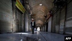 نمایی از بازار بزرگ تهران که تعطیل شده است