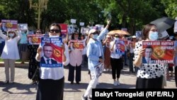 Орхан Инандыны талап еткен митинг. Бішкек, 3 маусым 2021 жыл.