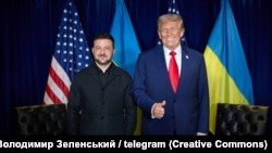 Владимир Зеленский и Дональд Трамп после встречи в кулуарах Генеральной Ассамблеи ООН в Нью-Йорке 23 сентября