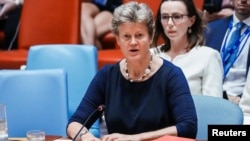 Barbara Woodward, Britain's UN ambassador, said sanctions "will be reimposed this weekend.