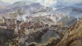 Ахульго эвла оьрсийн эскарша схьайаккхар. Сурт диллинарг ву Франц Рубо (1888)